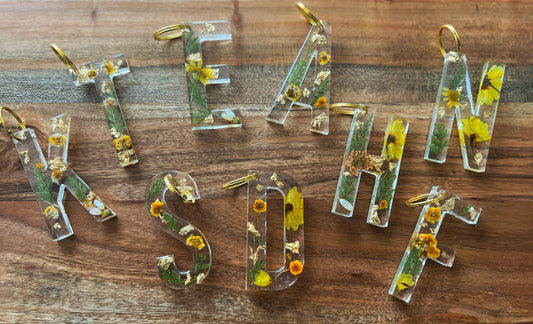 Spring Collection Large Resin Letter Keychain